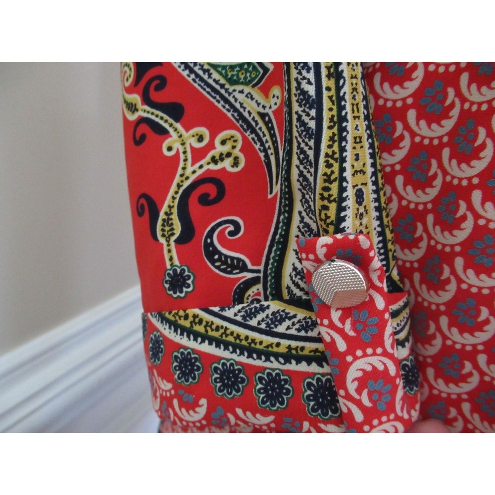 Peach Love Small Dress orange-red blue print paisley 3/4 Sleeve Lined Women USA - Picture 4 of 12